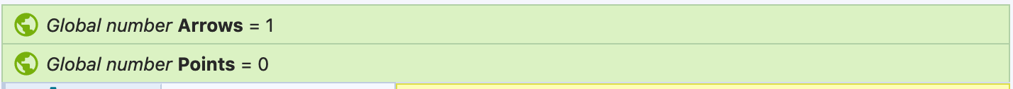 Screenshot of global variables in Construct 3 event sheet.